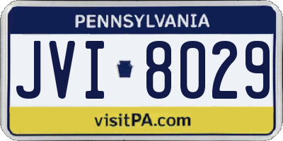 PA license plate JVI8029
