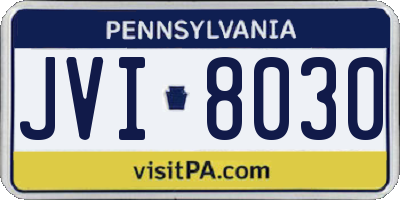 PA license plate JVI8030