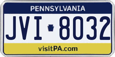 PA license plate JVI8032