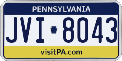 PA license plate JVI8043