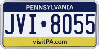 PA license plate JVI8055