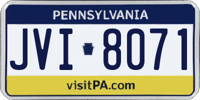 PA license plate JVI8071