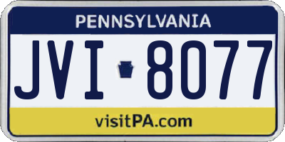 PA license plate JVI8077