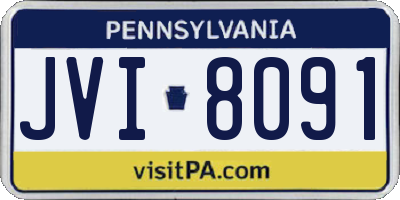 PA license plate JVI8091