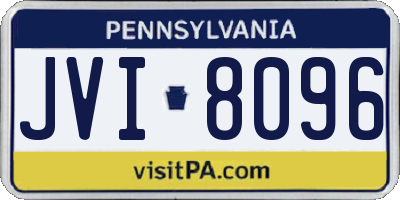 PA license plate JVI8096