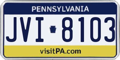 PA license plate JVI8103