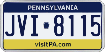 PA license plate JVI8115