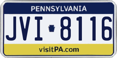 PA license plate JVI8116