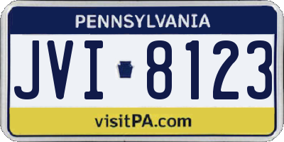 PA license plate JVI8123