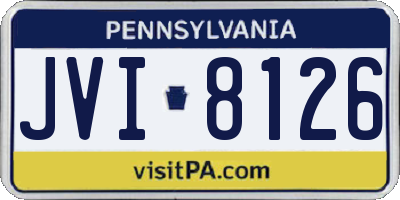 PA license plate JVI8126