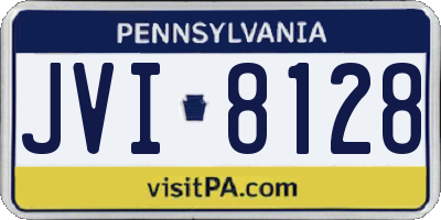 PA license plate JVI8128