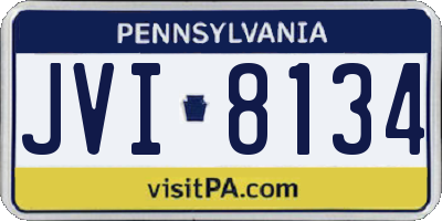 PA license plate JVI8134