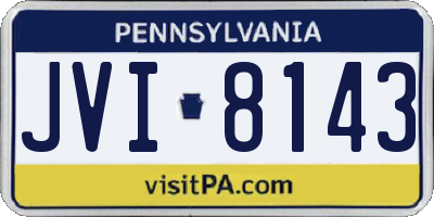 PA license plate JVI8143