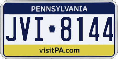 PA license plate JVI8144