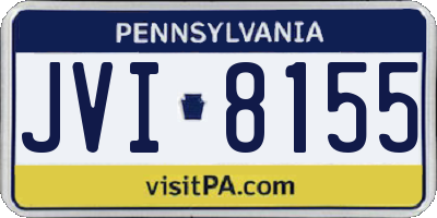 PA license plate JVI8155