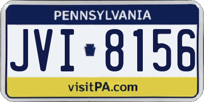 PA license plate JVI8156