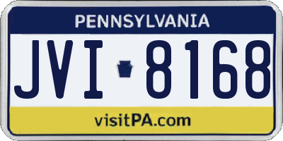 PA license plate JVI8168