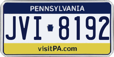 PA license plate JVI8192