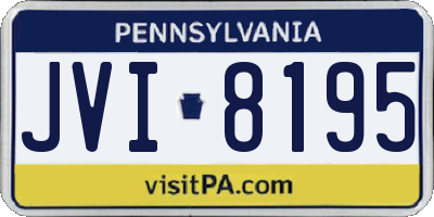 PA license plate JVI8195