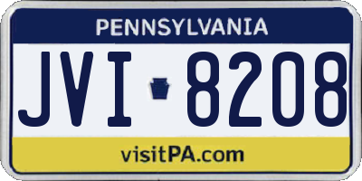 PA license plate JVI8208