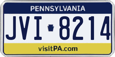 PA license plate JVI8214