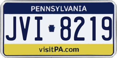 PA license plate JVI8219