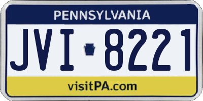 PA license plate JVI8221