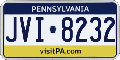 PA license plate JVI8232