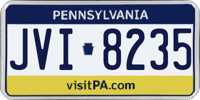 PA license plate JVI8235