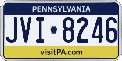 PA license plate JVI8246