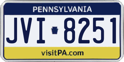 PA license plate JVI8251
