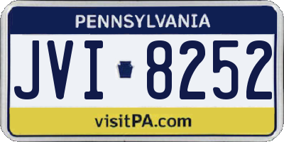 PA license plate JVI8252