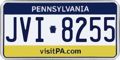 PA license plate JVI8255