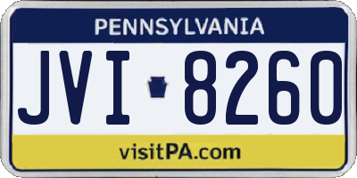 PA license plate JVI8260