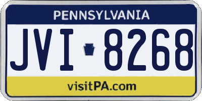 PA license plate JVI8268