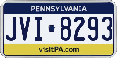 PA license plate JVI8293