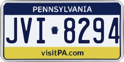 PA license plate JVI8294