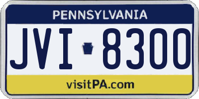 PA license plate JVI8300