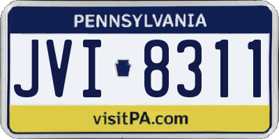 PA license plate JVI8311