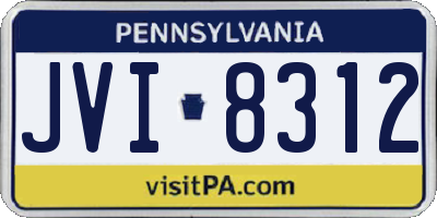 PA license plate JVI8312