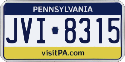 PA license plate JVI8315