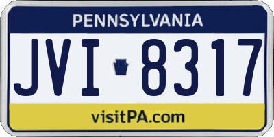 PA license plate JVI8317