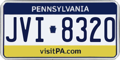 PA license plate JVI8320