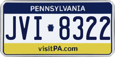 PA license plate JVI8322
