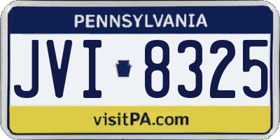 PA license plate JVI8325