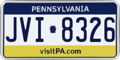 PA license plate JVI8326