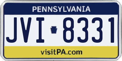 PA license plate JVI8331