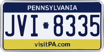 PA license plate JVI8335
