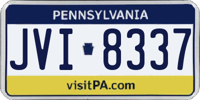PA license plate JVI8337