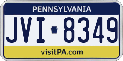 PA license plate JVI8349